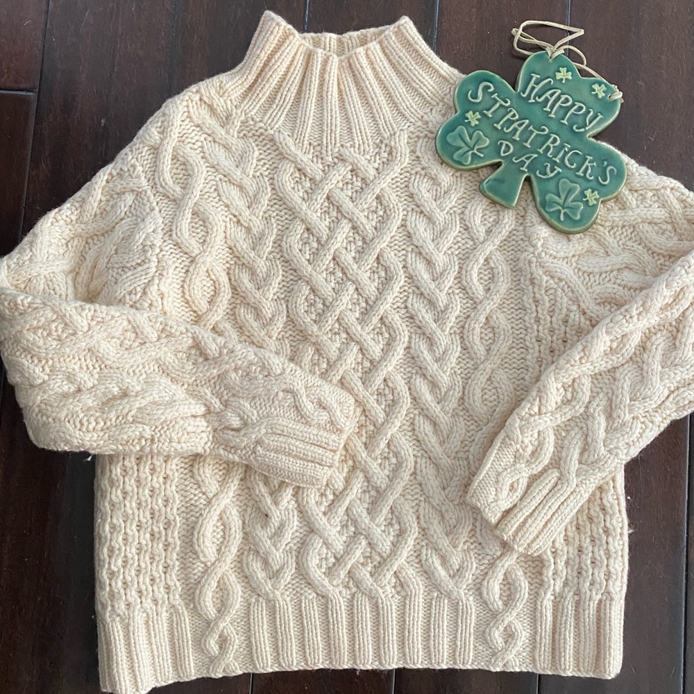 J. Crew Cream Cable Knit Turtleneck Sweater